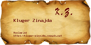 Kluger Zinajda névjegykártya